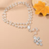 Wholesale 8mm matte glass beads cross rosary necklace