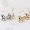 Wholesale 1 Pair Vintage Style Water Droplets Plating Inlay Brass Artificial Gemstones Crystal 18k Gold Plated White Gold Plated Ear Studs