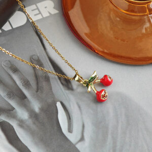 Hollow cherry necklace