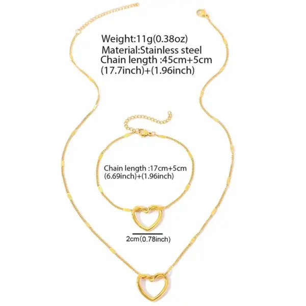 Wholesale Ion Plating (IP) 18K Gold Plated Heart Shape 304 Stainless Steel Elegant Waterproof Non Tarnish 304 Stainless Steel Pendant Necklace