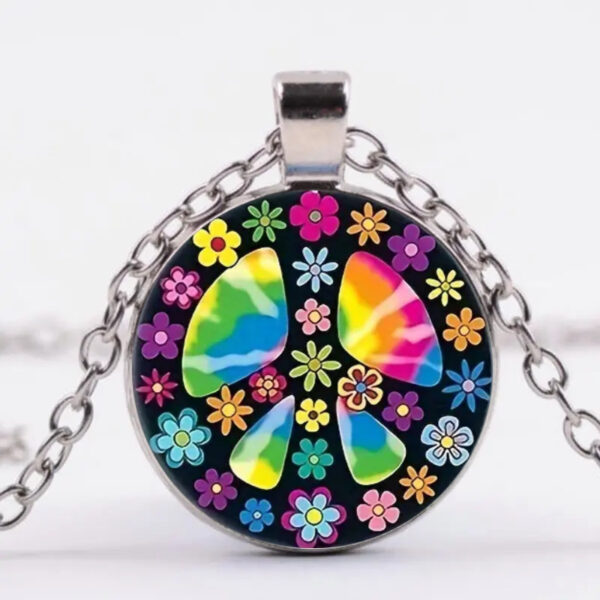 Wholesale Peace logo pattern necklace suit women's cross-border European and American fashion silver bracelet earrings jewelry three-piece set