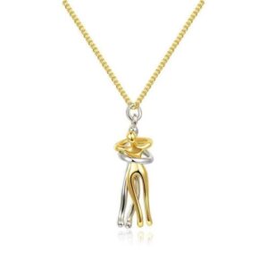 Medium 3.5cm white + gold + gold chain