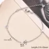 Wholesale 304 Stainless Steel Hollow Embossed Peach Heart Double Love Star Moon Wafer Spacer Anklet