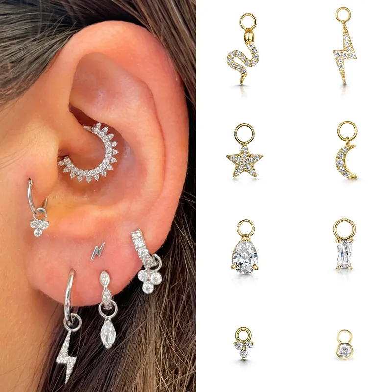 Wholesale 1 Piece Casual Elegant Star Lightning Plating Inlay Copper Zircon Ear Studs