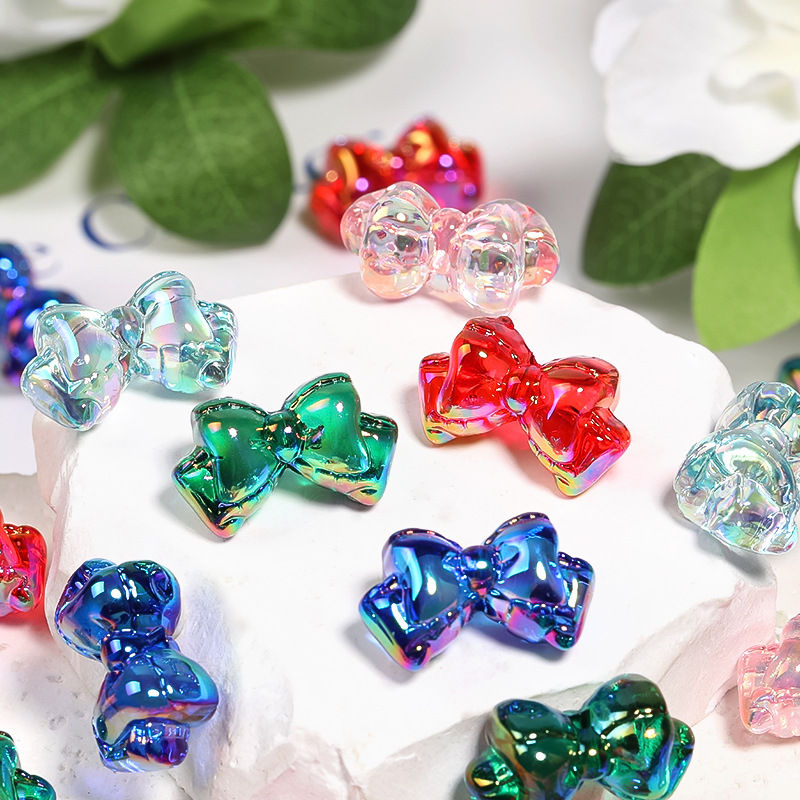 Wholesale Transparent colored bow bead