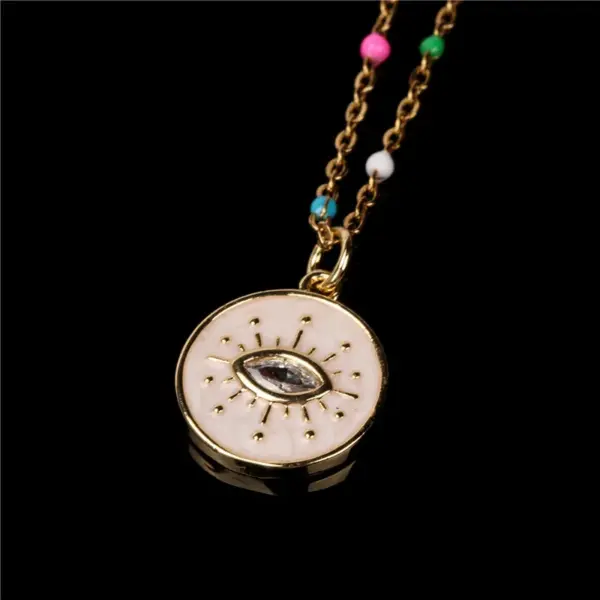 Wholesale Fashion Geometric Stainless Steel Stoving Varnish Necklace