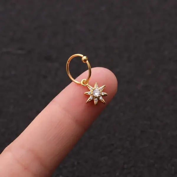 316L Stainless Steel Copper Ear Cartilage Rings & Studs Heart Waterproof Non Tarnish Surgical Steel