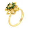 Copper Zircon Flower Plating Elegant Anxiety Ring For Women's