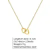 201 Stainless Steel 304 Stainless Steel Heart Shape Ion Plating (IP) Stone-Free 18K Gold Plated Simple Style Waterproof Non Tarnish Regular Chain Silver Pendant Necklace