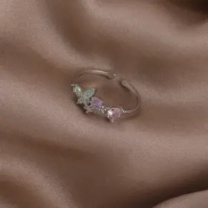 8# 21699c Pink Zirconium Butterfly (Silver)