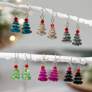Wholesale Crystal-plated Christmas tree earrings