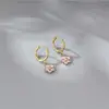PVD Coated 18K Gold Real Gold Plated Flower 304 Stainless Steel Fashion Waterproof Non Tarnish Drop Earrings