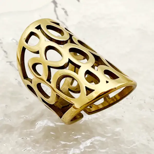 PVD Coated Real Gold Plated 14K Gold Infinity Star Heart Shape 304 Stainless Steel Retro Simple Style Waterproof Non Tarnish Rings