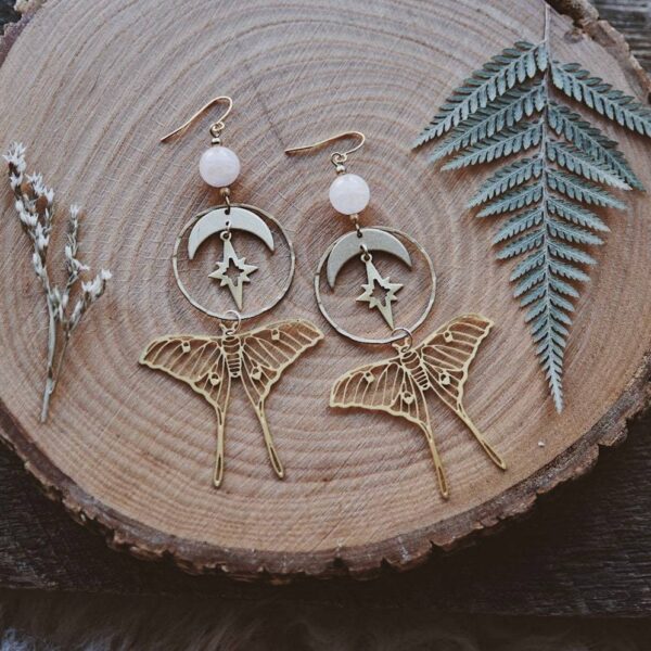 Wholesale New Bohemian National Fashion Women's Earrings Star and Moon Combination Earrings Hollow Pattern Butterfly Earrings