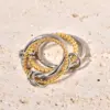 304 Stainless Steel Titanium Steel Twist PVD Coated Real Gold Plated 18K Gold Artistic Waterproof Non Tarnish Gold Silver Rings