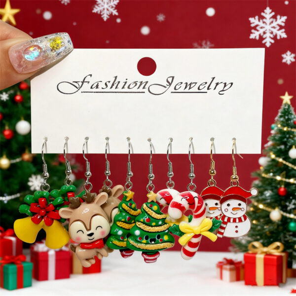 Wholesale Christmas earrings with colorful light bulbs and bells