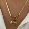 Wholesale 18K Gold Plated 316L Stainless Steel Letter Heart Shape Waterproof Non Tarnish Surgical Steel Simple Style Classic Style For Women's