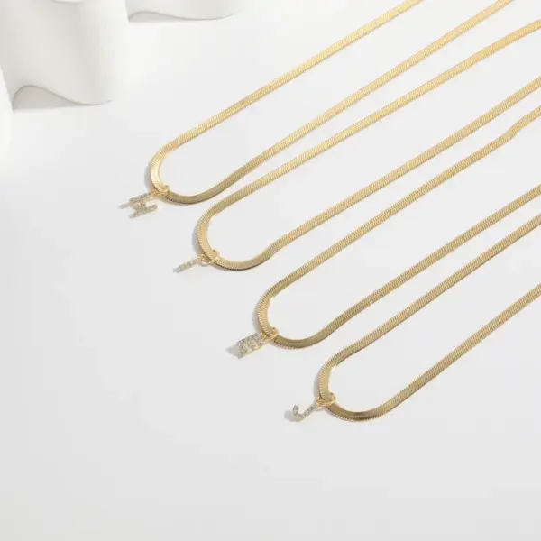 Wholesale Letter 304 Stainless Steel Copper Retro Classic Style 304 Stainless Steel Pendant Necklace