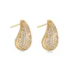 Wholesale 1 Pair Ig Style Casual Simple Style Water Droplets Plating Inlay Copper Zircon 18k Gold Plated Ear Studs