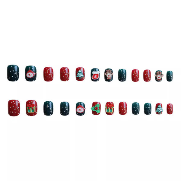 Wholesale Z-460 Merry Christmas Fake Nails Christmas Cross-border 24 Finished Wear Nail Nail Nails