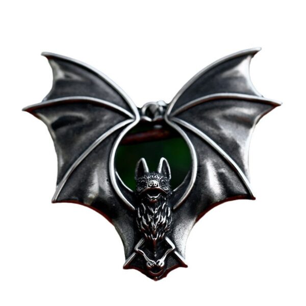 Wholesale Cross-Border Export Punk Style Stainless Steel Pendant Wholesale New Retro Dark Bat Titanium Steel Necklace Pendant