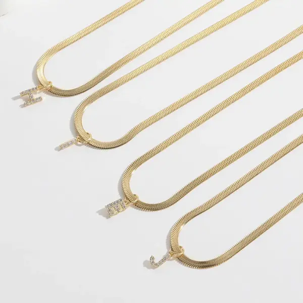 Wholesale Letter 304 Stainless Steel Copper Retro Classic Style 304 Stainless Steel Pendant Necklace
