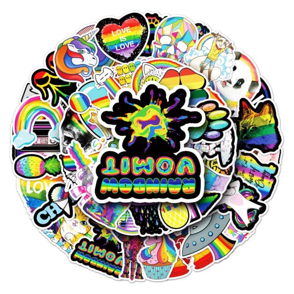 Wholesale 50 cartoon color line INS style personality DIY graffiti hand account luggage scooter car decoration stickers