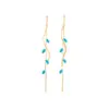 Wholesale 1 Pair Classic Style Leaf Plating Copper Drop Earrings