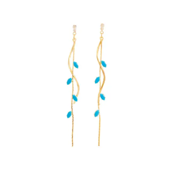 Wholesale 1 Pair Classic Style Leaf Plating Copper Drop Earrings