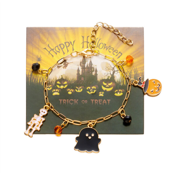 oly-e41444f308b79a1726ae94b073bfeda8 Wholesale Pumpkin Ghost Paper Card Bracelet