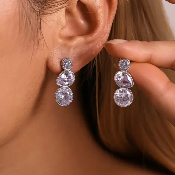 Wholesale PVD Coated Real Gold Plated 18K Gold Water Droplets 304 Stainless Steel Elegant Luxurious Vacation Waterproof Non Tarnish Drop Earrings