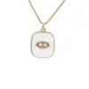 Wholesale Yiwu Foreign Trade Copper Zircon Ornament Wholesale European And American Copper Plated Real Gold Love Fatima Devil's Eye Necklace