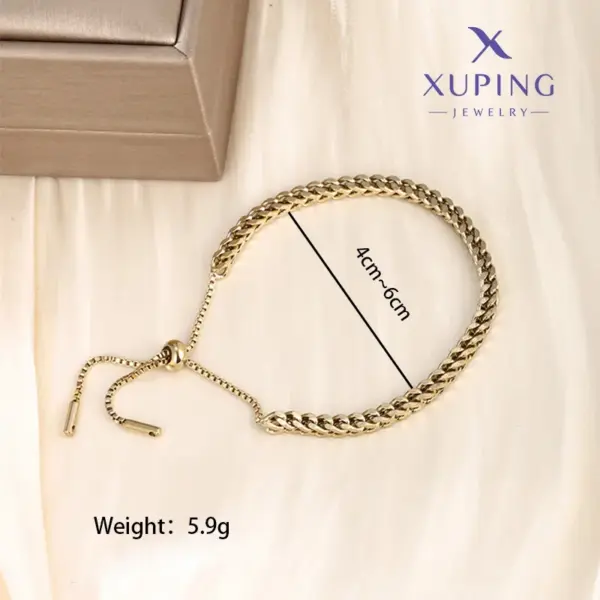 Wholesale XUPING Streetwear Cross 304 Stainless Steel 18K Gold Plated Artificial Gemstones Artificial Pearls Bracelets In Bulk