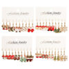 oly-e42b726ebc1c4f6785d45c277042d69e Wholesale Christmas Oil Drop Earrings 5 Pairs Set Snowflake Bell Cartoon Earrings Electroplated Alloy Earrings