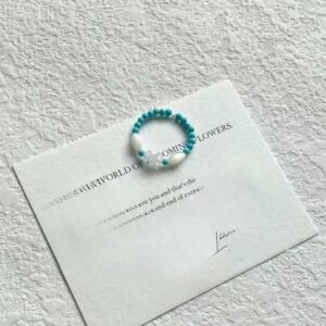 7# turquoise shell beaded ring