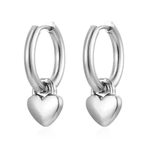 MS-657 Steel Color Small Heart Ear Clip