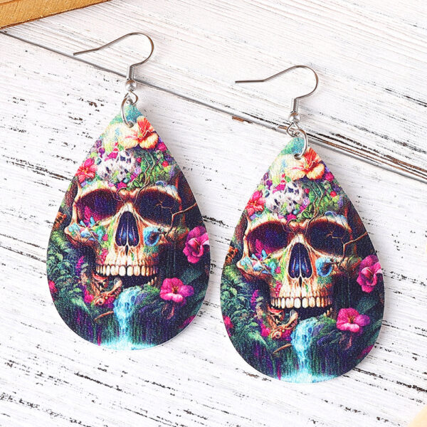oly-e42f24b5e492b68321fb16848d0d1e04 Wholesale Halloween Gothic PU Leather Earrings
