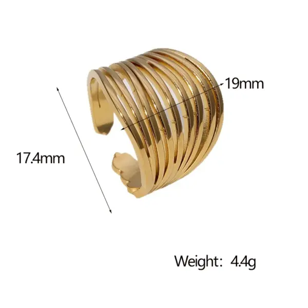 Wholesale PVD Coated Real Gold Plated 18K Gold Solid Color 304 Stainless Steel Modern Style Simple Style Waterproof Non Tarnish Open Rings