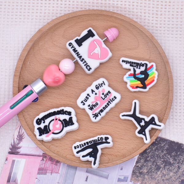 Wholesale Random 100pcs Gymnastics Series Ballpoint Pen Accessories Beads
