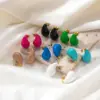 Wholesale PVD Coated Water Droplets 304 Stainless Steel French Style Simple Style Classic Style Waterproof Non Tarnish Ear Studs