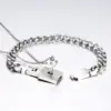Fashion Creative Cole Lock Titanium Steel Bracelet Necklace Suit