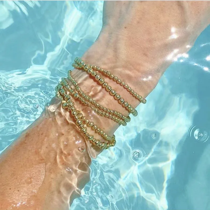 Wholesale PVD Coated Geometric 304 Stainless Steel Simple Style Waterproof Non Tarnish 304 Stainless Steel Bracelets