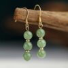 Wholesale Court-style round gemstone bead earrings