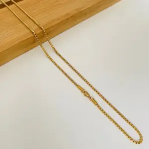 1.2mm Gold Square Pearl Chain / 55 5cm Extension Chain