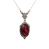 Wholesale Cross-border Hot Sale Brand New Retro Red Quartz Crystal Necklace Silver Plated Fashion Jewelry Pendant Necklace