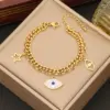 Wholesale PVD Coated 18K Gold Real Gold Plated Devil'S Eye Stainless Steel Casual Streetwear Waterproof Non Tarnish Bracelets Earrings Necklace