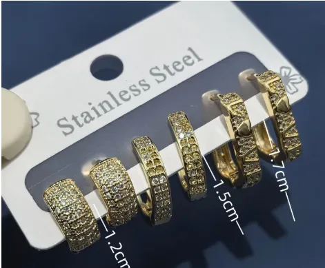 Wholesale Copper Solid Color Electroplated Zircon Golden Plated Elegant Romantic Commute Hoop Earrings