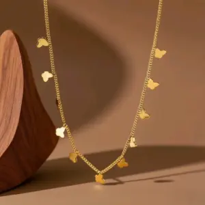 X01066-Small Butterfly-Necklace- Gold