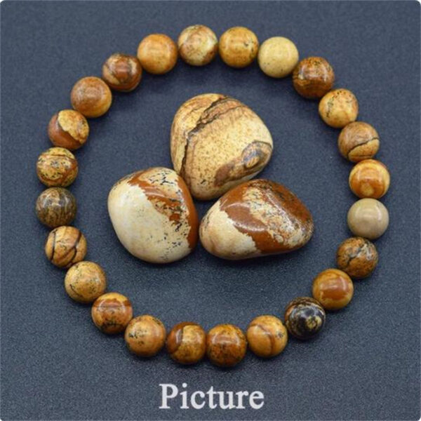 Wholesale European and American Cross-border Explosions 8mm Rose Natural Stone Amazon Tiger Eye Crystal Elastic Beaded Unisex Bracelet
