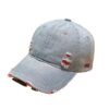 Wholesale Street hip hop sun hat retro solid color Denim baseball cap personality fashion ripped distressed peaked cap trendy men and women